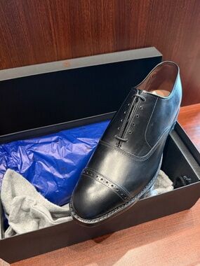 Allen Edmonds Fifth Avenue Black Cap Toe Oxford Dress Shoes 9.5 NIB